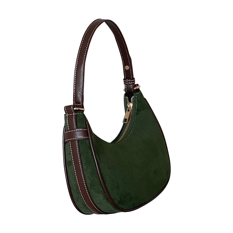 Half Moon Vintage Green Women's Purse Handbag