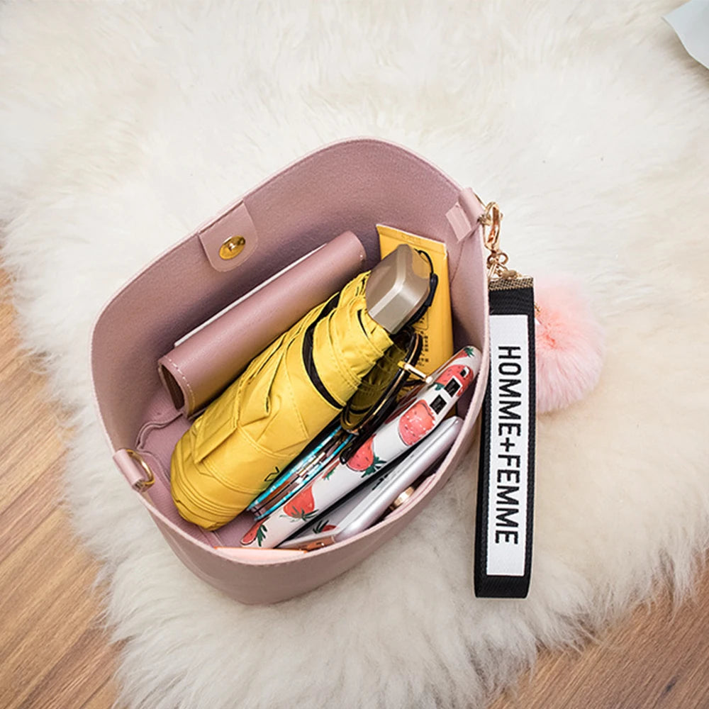 Vintage Crossbody Bag for Women Bucket Style Shoulder Tote Bag