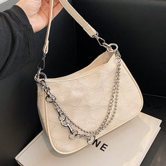 Heart Shape Embroidered Girl Shoulder Bag Woman Gothic Tote Canvas Bag