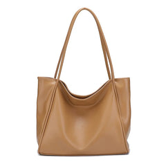 Oilskin Tote Bag Soft PU Leather Women Shoulder Bag