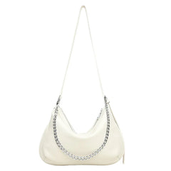 High Capacity Leather Messenger Bag Chain Shoulder Bag Cowhide Handbag