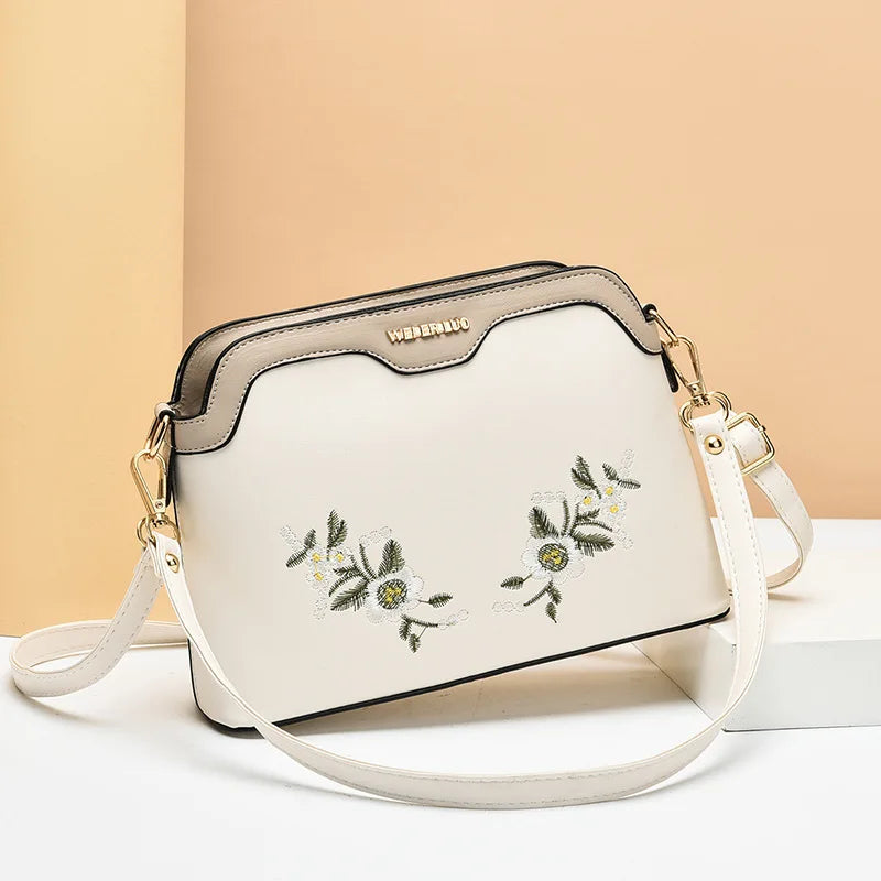 Embroidered Handbag Women Versatile Crossbody Bag