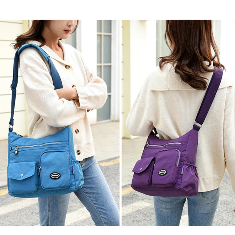 Nylon Crossbody Bag Women Shoulder Purse Waterproof Lady Handbag