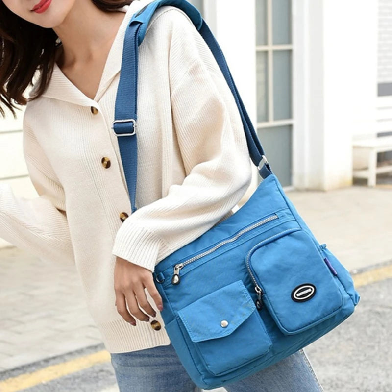 Nylon Crossbody Bag Women Shoulder Purse Waterproof Lady Handbag