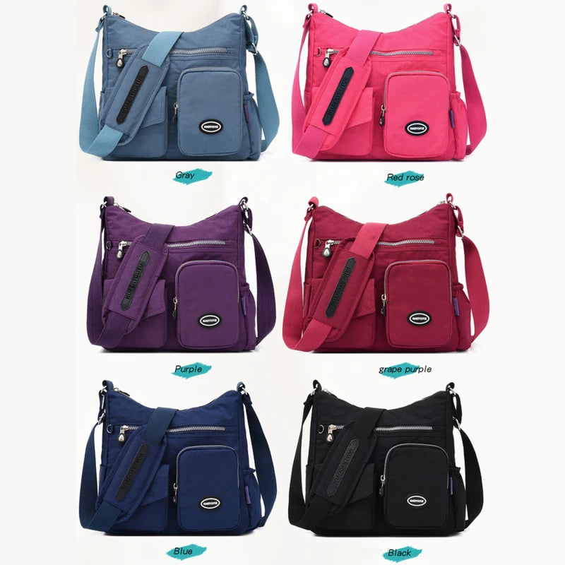 Nylon Crossbody Bag Women Shoulder Purse Waterproof Lady Handbag