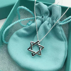 Sterling Silver Star of David Necklace 925 Silver Jewelry