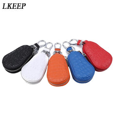 Leather Key Wallet Zipper Keys Pouch Car Key Storage Case
