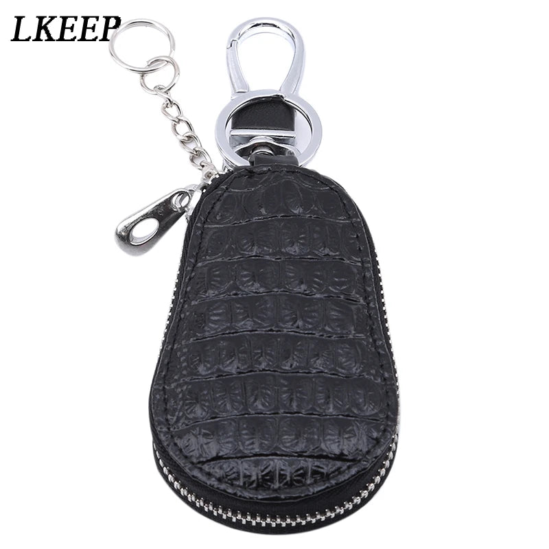 Leather Key Wallet Zipper Keys Pouch Car Key Storage Case