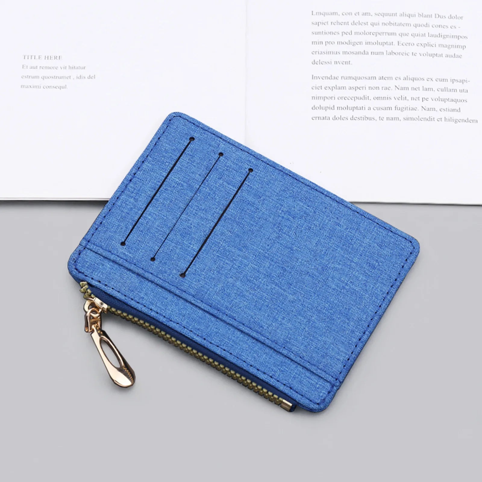 Canvas Zipper Wallet Men Women Solid
