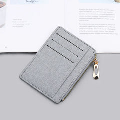 Canvas Zipper Wallet Men Women Solid