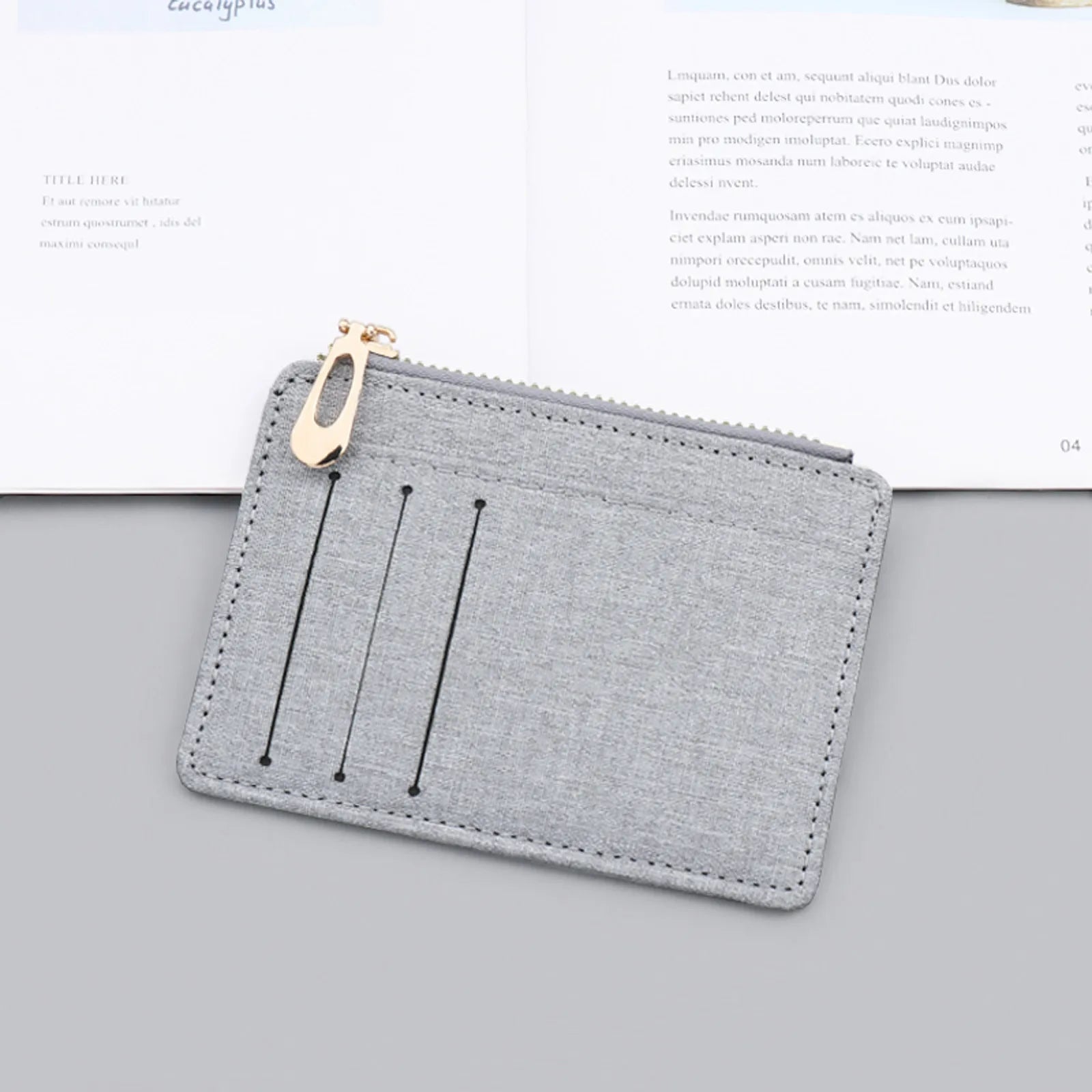 Canvas Zipper Wallet Men Women Solid