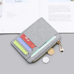 Canvas Zipper Wallet Men Women Solid