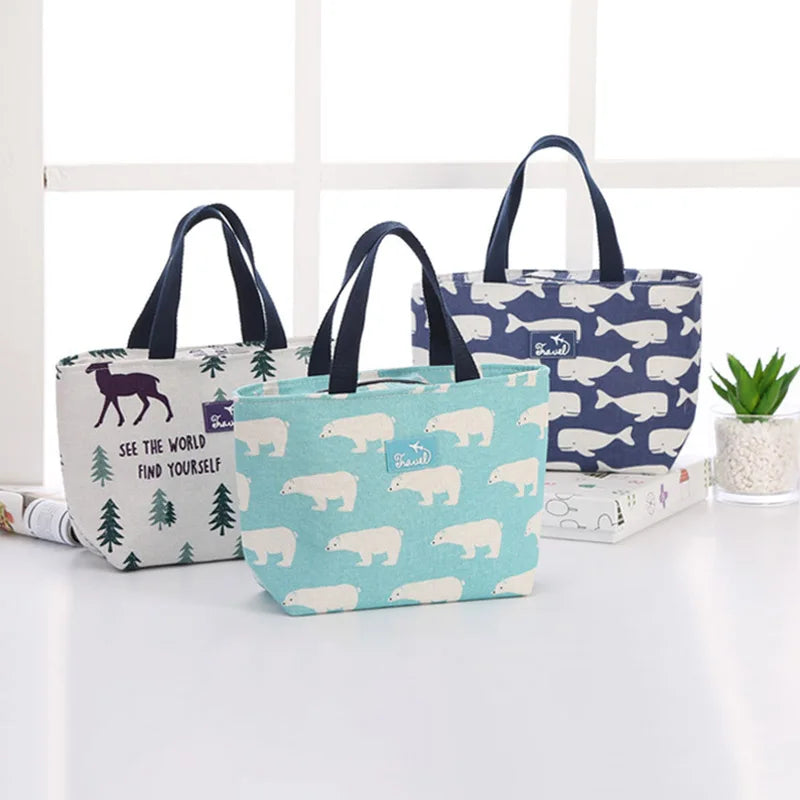 Insulation Portable Lunch Bag for Girls Boys Travel