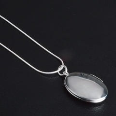 925 Silver Egg-Shaped Pendant Necklace Men & Women Charm Jewelry