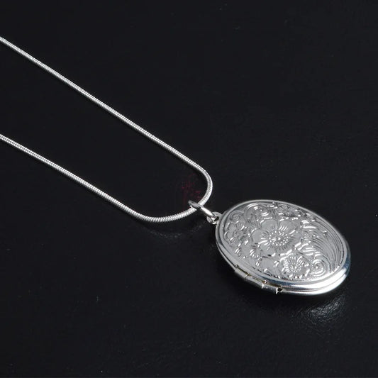 925 Silver Egg-Shaped Pendant Necklace Men & Women Charm Jewelry