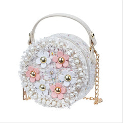 Kid Girl Princess Handbag Sling Shoulder Bag PU Round Crossbody Purses