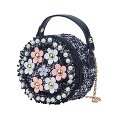 Kid Girl Princess Handbag Sling Shoulder Bag PU Round Crossbody Purses
