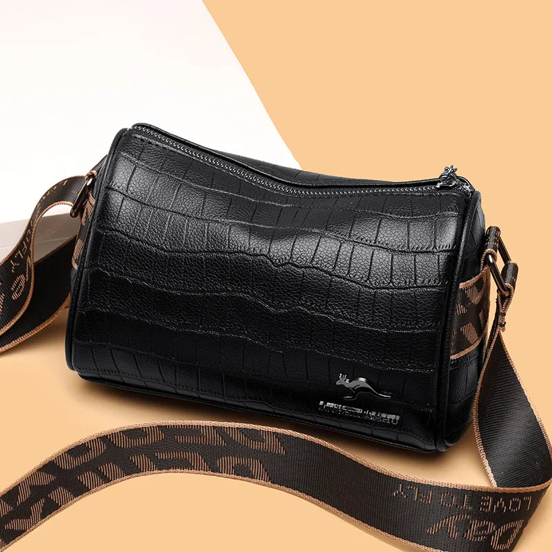 Vintage Leather Stone Sling Handbag for Women