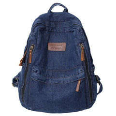 Soft Canvas School Backpack Denim Student Bag Male Female College Men Women Bags