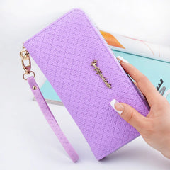 Women's Zipper Purse Large Capacity Hand Wallet PU Leather Long Section Wallet