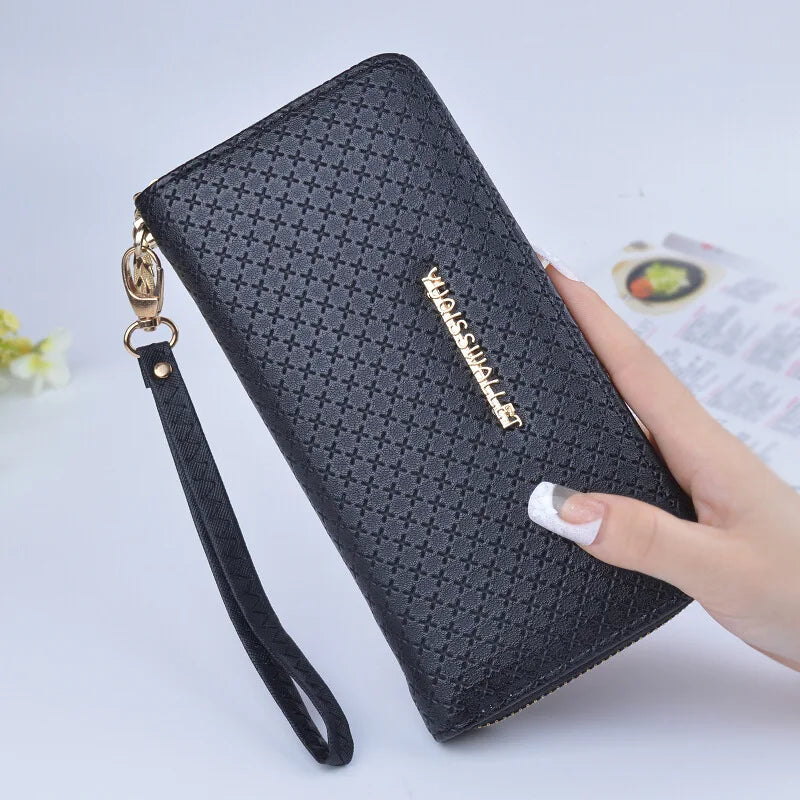 Women's Zipper Purse Large Capacity Hand Wallet PU Leather Long Section Wallet