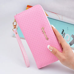 Women's Zipper Purse Large Capacity Hand Wallet PU Leather Long Section Wallet