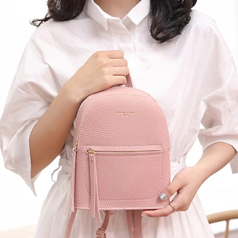 Lady Backpack Mini Soft Touch Multifunction Small Women Shoulder Bag All-Match O