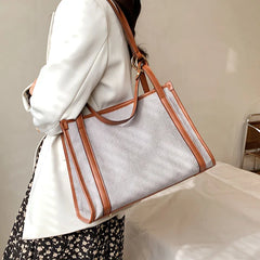 Canvas Tote Bag Women Shoulder Crossbody Handbag Big Shopper Bag