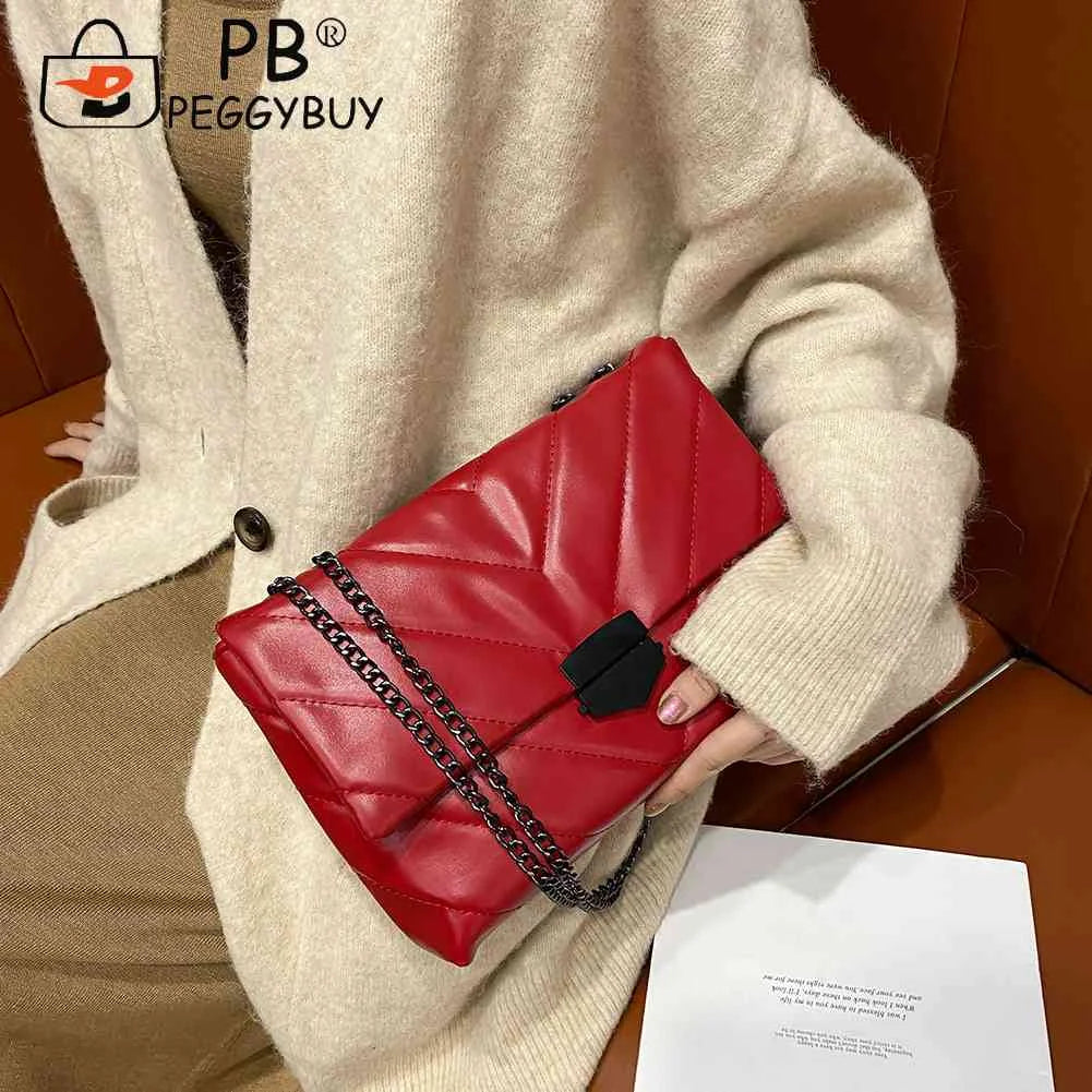 Large Capacity Shoulder Handbag Women Solid PU Leather Crossbody Bag
