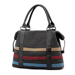 Large Capacity Canvas Shoulder Bag Casual Matte Tote Crossbody Handbag