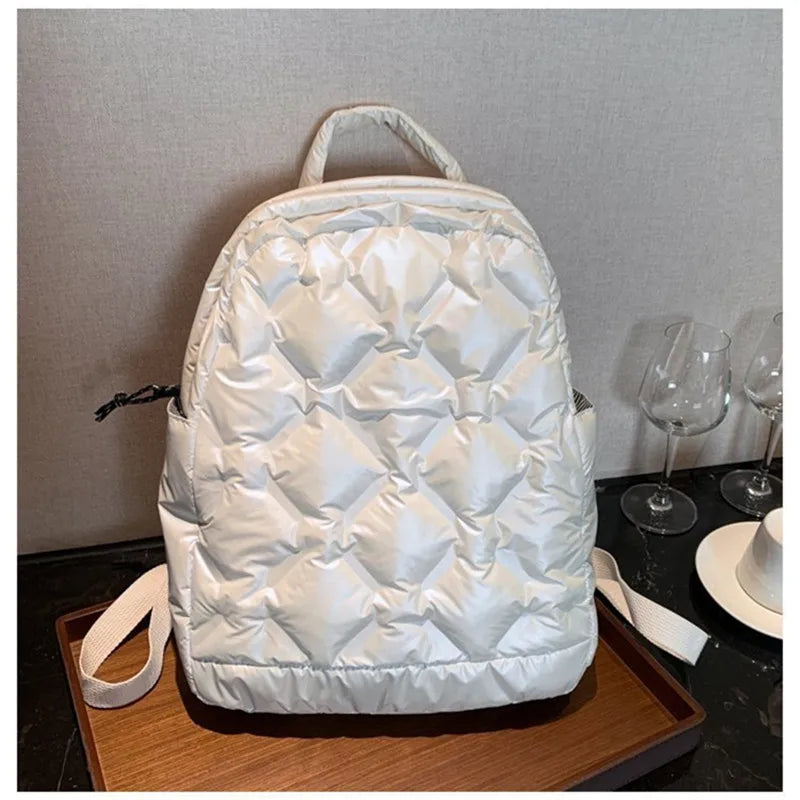 Large Quilted Handbag Nylon Shoulder Bag Winter Purse