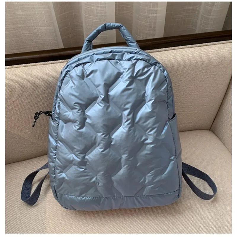 Large Quilted Handbag Nylon Shoulder Bag Winter Purse
