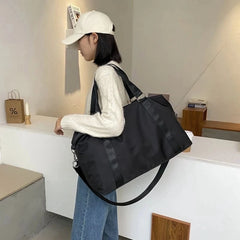 Large Travel Bag Women Cabin Tote Bag Handbag Nylon Waterproof Shoulder Bag
