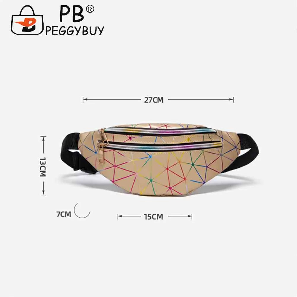 Geometric Pattern Leather Fanny Chest Pack