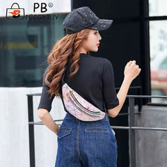 Geometric Pattern Leather Fanny Chest Pack