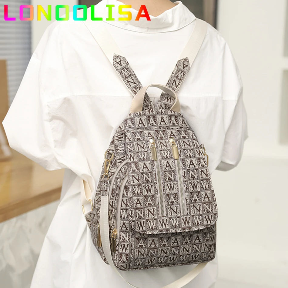 4 in 1 Women's Backpack Shoulder Crossbody Bag PU Leather Bagpack