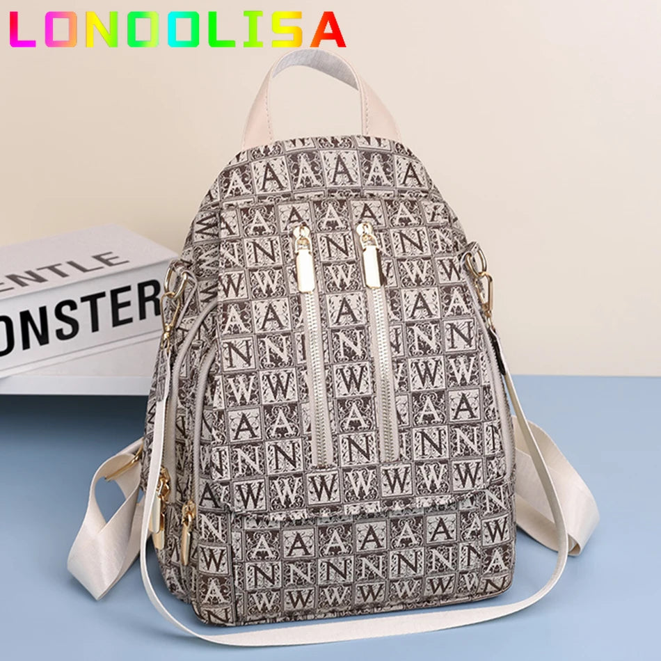 4 in 1 Women's Backpack Shoulder Crossbody Bag PU Leather Bagpack