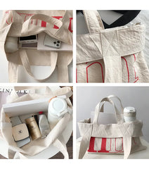 Letter Canvas Bag for Women Ladies Single Shoulder Shopping Bags