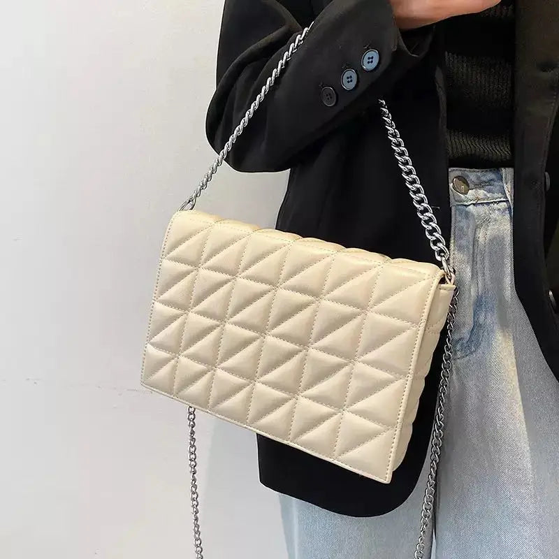 Lingge Chains Women Shoulder Bags Quilted Handbags Crossbody