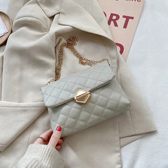Lingge Embroidery Messenger Bag Women High Soft Female Leisure Crossbody Sho