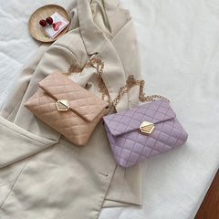 Lingge Embroidery Messenger Bag Women High Soft Female Leisure Crossbody Sho