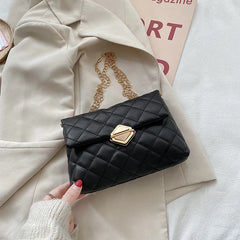 Lingge Embroidery Messenger Bag Women High Soft Female Leisure Crossbody Sho