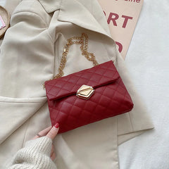 Lingge Embroidery Messenger Bag Women High Soft Female Leisure Crossbody Sho