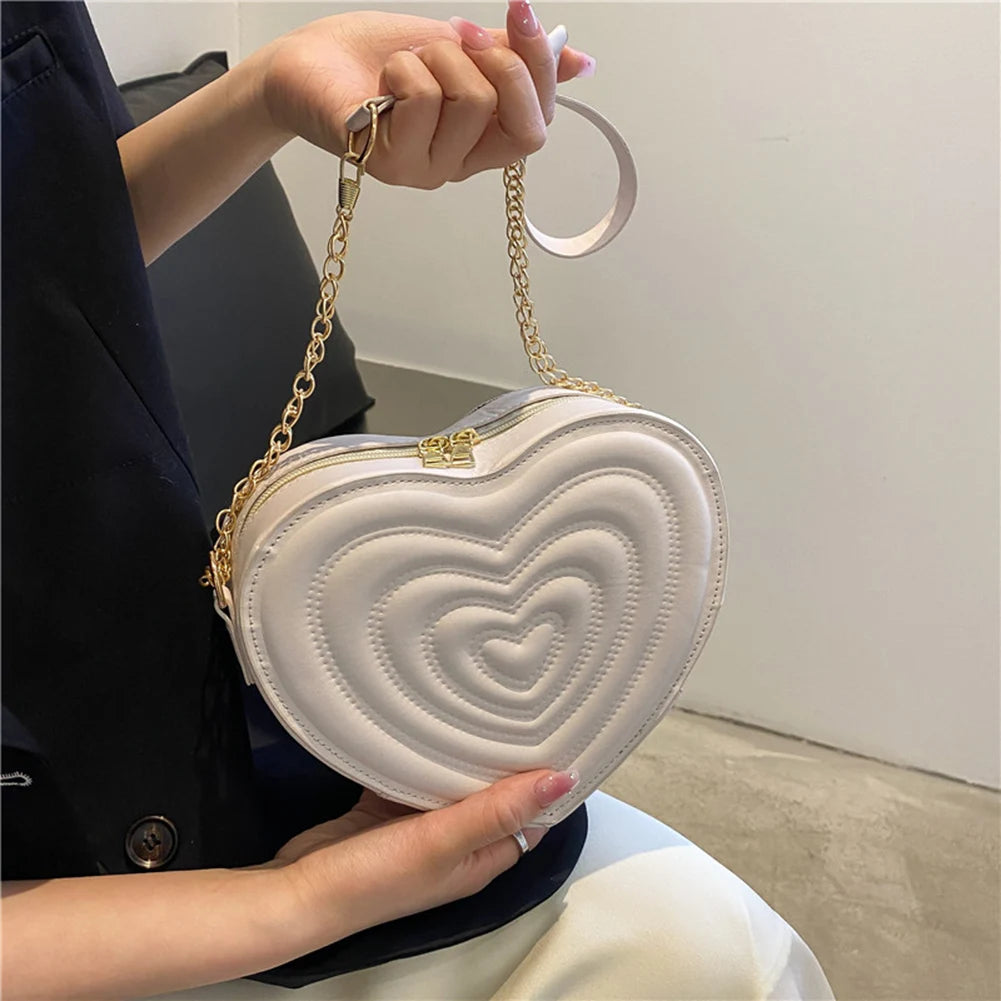 Love Hearts Mini Shoulder Bags for Women Leather Tote Crossbody Bags