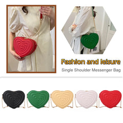 Love Hearts Mini Shoulder Bags for Women Leather Tote Crossbody Bags