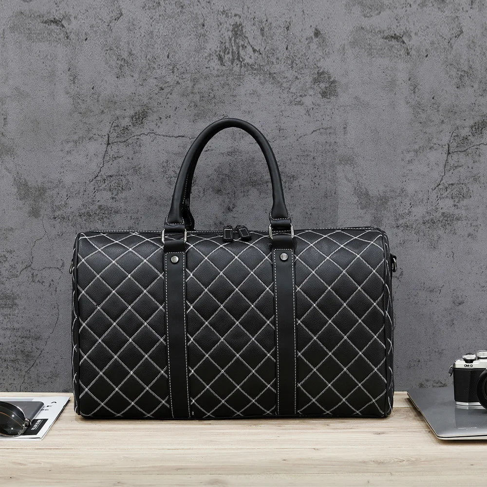 Men's Leather Travel Handbag Business Luggage Organizer Gym Bag
