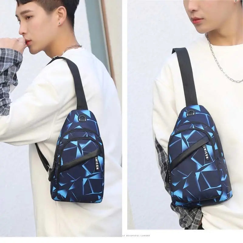 Men Casual Shoulder Bag Travel Crossbody Sling Messenger Chest Bag