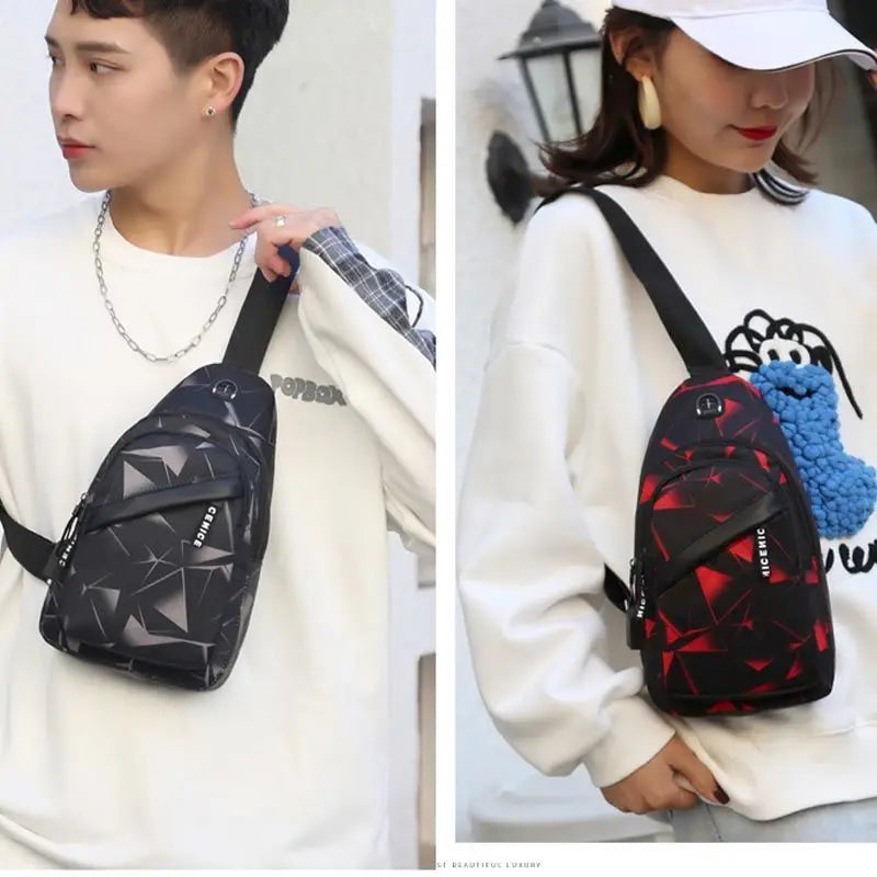Men Casual Shoulder Bag Travel Crossbody Sling Messenger Chest Bag