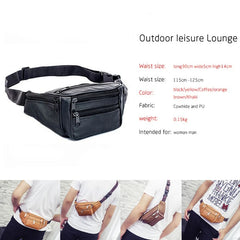 Men Leather Waist Bag Multi-pocket Belt Bag Adjustable Fanny Pack