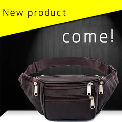 Men Leather Waist Bag Multi-pocket Belt Bag Adjustable Fanny Pack